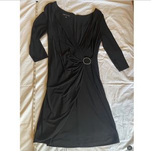 Faux Wrap Long Sleeve Cocktail Dress